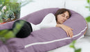 Meiz U Shaped Pregnancy Pillows for Sleeping, 65" Maternity Pillow for Full Body Support, Cooling Pregnancy Pillow with Jersey Cover, Purple by TinyTreasures Baby Boutique