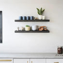 Urban Legacy Reclaimed Barnwood Planks | Floating Shelves for Wall w/Flush Mount Shelf Bracket Set Included | Set of 2 (Coffee Bean, 48" x 4.5" x 2") by CozyNest Decor