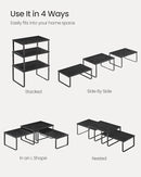SONGMICS Cabinet Organizer Shelf, Set of 3 Kitchen Counter Shelves, Kitchen Storage, Spice Rack, Stackable, Expandable, Anthracite Gray and Matte Black UKCS220B01 by CozyNest Decor
