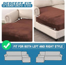 H.VERSAILTEX Velvet Stretch Individual Chaise Cover Sectional Couch Covers for L Shaped Sofa Both Left/Right Furniture Protector Seat Cushion Sofa Cover (1 Piece Chaise Cover, Burnt Brick) by CozyNest Decor
