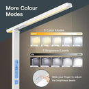 LED Desk Lamp with Wireless Charger: Desk Lamps for Home Office Bedroom, 5 Color Modes & Brightness Dimmable, 2 Night Light by CozyNest Decor