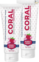 Coral Nano Silver Bubble Berry Kids Toothpaste, Natural Fluoride Free Teeth Whitening Toothpaste, Coral Calcium Nano Silver Infused SLS Free - 4 Ounces (2 Pack) by CozyNest Decor