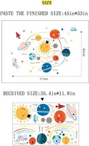 Quanhaigou 3D Solar Space Wall Decals Stickers Wall Murals Wallpaper Decor for Home Floor Living Room (Solar System) by CozyNest Decor