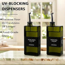 Olive Oil Dispenser Bottle for Kitchen 16.9oz, UV-Blocking Oil and Vinegar Dispenser Set, Leakproof Oil Container for Home, Restaurant (Green, Set of 4) by CozyNest Decor