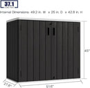 KINYING Outdoor Horizontal Storage Sheds,37 Cu.ft Outdoor Storage Cabinet Waterproof Resin Tool Storage Box for Lawn Mower,Garden Tools and Patio Furniture, Lockable (Black) by GreenHaven Gardens