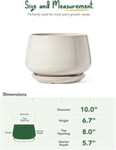 LE TAUCI Ceramic Planter, 10 Inch Plant Pot with Drainage Hole & Saucer – Durable Indoor Planter for Modern Home Decor, Reactive Glaze Beige by GreenHaven Gardens