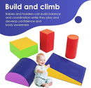 PayLessHere Climbing Toys for Toddlers 5 Piece Corner Foam Climbing Blocks Set with Soft Foam and Strong Structure for Babies 1-3 Crawling and Sliding Activity Play Indoor (CM, 5 Piece) by TinyTreasures Baby Boutique