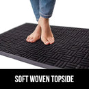GORILLA GRIP 100% Waterproof All-Season WeatherMax Doormat, 72x24, US Designed Natural Rubber, Stain and Fade Resistant, Low Profile Indoor Outdoor Door Mats, Easy Clean Patio Mat, Black Maze by CozyNest Decor