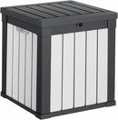 40 Gallon Resin Deck Box, Lockable Patio Outdoor Storage Box for Furniture, Garden Tools and Tools Storage, Waterproof Outside Storage Boxes - Black&White by GreenHaven Gardens