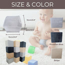 Wonder Space Plush Foam Blocks - Nursery Building & Stacking Toys for Toddlers Boys & Girls, Soft Smooth Velvet Cover, Early Education Gross Motor Skills & Brain Development (12 Cubes, Castle Rock) by TinyTreasures Baby Boutique