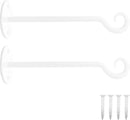 Monarch Abode Wall Mount Plant Hook Premium Metal Decorative Hanging Bracket for Plants Bird Feeders Planters Home Decor, Heavy Duty, 7.5 inch, Set of 2, White by GreenHaven Gardens