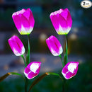 Veesee Solar Garden Outdoor Flower Light, Powered Stake for Decorative Landscape Lawn Yard Patio LED Lighting (Tulip-Purple, 2Pack) by GreenHaven Gardens
