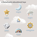 Oversized Baby Play Gym with Extra Thick Baby Play Mat – Cloud-Shaped Design, 5 Detachable Toys & Moon Pillow, Soft & Cushioned for Newborns, Promotes Sensory & Motor Development, Baby Essentials Gift by TinyTreasures Baby Boutique