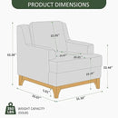 Oversized Accent Chair, Modern Boucle Armchair with Wood Legs, Modern Reading Chair with Thick Cushion, Comfy Chairs for Living Rooms, Bedrooms, Reading nooks and Apartments by CozyNest Decor