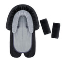 COOLBEBE New Babybody Support & Strap Covers Set for Newborn Infant Toddler- Extra Soft Stroller Cushion Pads Car Seat Insert, Perfect for Carseats, Strollers, Swings, Black by TinyTreasures Baby Boutique