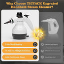 Steam Cleaner, Handheld Steam Cleaner, Steam Cleaner for Home with 16 Accessories and Automatic Steam Switch, Steamer for Cleaning Home, Living Room, Kitchen, Bathroom, Car (White) by TinyTreasures Baby Boutique