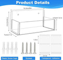 Acrylic Spice Rack Wall Mount-6 Inch, Clear Spice Shelf Storage Holder, 2 Pack Hanging Seasoning Rack Organizer for Cabinet Door, Cupboard or Wall Kitchen (Adhesive or Screw) by CozyNest Decor
