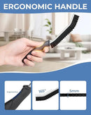 Crevice Cleaning Brushes, Cleaner Scrub Brush Tool for Hard to Reach Tight Space, Home Essentials, Serrated Scrub Brushes, Cleaning Supplies for Shower, Bathroom, Kitchen, Toilet (3, Black) by CozyNest Decor