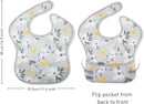 Mess Proof Baby Bib 3 Pack, Waterproof Led Weaning Baby Feeding Bibs with Food Catcher, Travel Feeding Bibs by TinyTreasures Baby Boutique