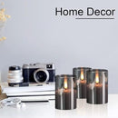 6Pack Glass Flickering Flameless Candles with Remote, 2"X3" Real Wax Votive Candles Battery Operated, Small Electric LED Candles for Wedding Home Decor, w/4 Timers+2 Lighting Modes [Gray] by GreenHaven Gardens