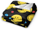 Smiley Face Throw Blanket Soft Smiley Fleece Blanket Men Women Gift for Kids Boys Girls for Party Couch Sofa Bed Deco Blankets 50x40 Inches by CozyNest Decor