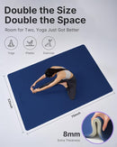 YOTTOY Large Yoga Mat (75 * 52 * 1/2inch),Extra Wide TPE Exercise Mat,Non-Slip Workout Mat for Pilates, Fitness, Barefoot, Home Gym Studio with Strap and Towel by TinyTreasures Baby Boutique