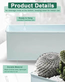 vensovo Metal Wall Hanging Planter Boxes – 12" Rectangle Flower Pots, 3 Pack with Drainage, Durable Galvanized Finish for Indoor Outdoor Balcony Fence Windowsill, White by CozyNest Decor