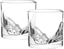 Grand Canyon Heavy Crystal Whiskey Glasses Gift Set of 2, Thick Freezable Bourbon Glass 1lb Each, Premium Whiskey Gifts for Men, Frozen Crystal Chills Cocktails, 10 oz by CozyNest Decor