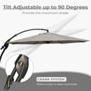 Grand patio 12FT Outdoor Offset Umbrella Large Round Aluminum Cantilever Umbrella with Base for Garden Deck Poolside (Gray, 12 FT) by GreenHaven Gardens