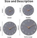 Mosewa Wall Clock 8 Inch Gray Battery Operated Silent Non Ticking Simple Modern Wood Clock Decorative for Bedroom Living Room Kitchen Home Bathroom Office by CozyNest Decor