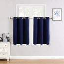 ChrisDowa Small Window Curtains for Kitchen and Bedroom - Grommet Short Thermal Insulated Room Darkening Curtains (2 Panels, Navy Blue, 34 x 36 Inch) by CozyNest Decor