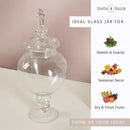 Large Glass Apothecary Jars with Lid, Clear Glass Candy Jar for Candy Buffet, Decorative Glass Jar for Party, Wedding and Home Decor, Elegant Glass Candy Canister (Height: 15", Diameter: 6.3") by CozyNest Decor