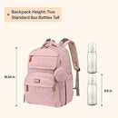 BabbleRoo Diaper Bag Backpack, Travel Backpack with Changing Pad, Pacifier Case & Stroller Straps, Multifunction, Waterproof, Unisex – Pink by TinyTreasures Baby Boutique