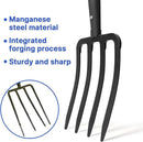 WIKER Pitchfork,Pitchforks for Gardening Digging Composting Spading,4Tines Garden Fork witn Fiberglass Handle,43 Inches by GreenHaven Gardens
