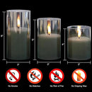 Glass Flameless Candles with Remote Timer,LED Candles Flickering Battery Operated with 3D Wick,Candle Holders Table Centerpiece Decoration for Home Wedding Birthday Festival(Grey) by GreenHaven Gardens