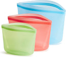 Stasher Premium Silicone Reusable Food Storage Bags, 3-Pack, Multi, Multi-Use Food Storage Bags, Lunch Bag, Travel Containers, BPA Free, Leak-free, Dishwasher-Safe, Eco-friendly by TinyTreasures Baby Boutique