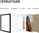 Vittanly 12x16 Picture Frames Set of 9, Shatter Resistant Plexiglass, Display 11x14 Pictures with Mat or 12x16 without Mat, Photo Frames for Wall Mount, Engineered Wood, Black by CozyNest Decor