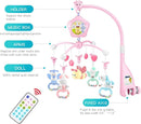 Baby Mobile for Crib with Musicial and Lights, Remote and Projection. Pack and Play Toys for Ages 0+ Months (Pink-Bee) by TinyTreasures Baby Boutique