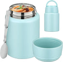 Soup Thermo for Hot Food Kids 16oz Insulated Food Jar Leakproof Thermo Lunch Container for Kids Wide-Mouth Stainless Steel Lunch Box for School with Handle Folding Spoon(3+) by TinyTreasures Baby Boutique