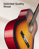 Moukey 38" Acoustic Guitar for Beginners Kids Youth Adult Dreadnought Guitarra Acustica Kit with Chord Poster, Gig Bag, Tuner, Picks, Nylon Strings, Capo, Strap - Sunburst by TinyTreasures Baby Boutique