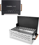 Charmline 19x13in Foldable Portable Grill Charcoal, Compact Grills for Outdoor Use, Desktop Charcoal Grill for Indoor Use, BBQ Grill for Camping, Picnics, Gardens and Beach Parties, Black by GreenHaven Gardens