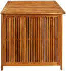 vidaXL Wooden Outdoor Storage Box with Gas-Lift Lid – Patio Deck Chest with Zippered Waterproof Bag for Garden Bench, Pool, Porch, Trunk, Cabinet, Teak Look – Brown, 59.1"x31.5"x29.5" by CozyNest Decor