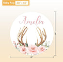 Personalized Baby Crib Bedding Set, 5 Pcs Custom Name Nursery Bedding Set, Pink Woodland Deer Baby Bedding Set for Girl, Double Layer Baby Crib Sets, Customized Gifts for Toddlers Kids Infants by TinyTreasures Baby Boutique