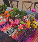 Del Mex Classic Mexican Blanket, Large Authentic Woven Falsa Throw (70"x50"), Artisan Southwest Décor for Beach, Yoga, Outdoors (Pink/Orange) by CozyNest Decor