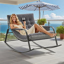 Oversized Rocking Chair with Cushion, Indoor Outdoor Lounge Patio Recliner Rocker with Armrests, Supports 330 lbs, Comfortable Papasan Chair for Bedroom, Living Room, Porch, Garden -Grey by TinyTreasures Baby Boutique