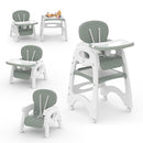 Xilingol 8 in 1 Convertible Baby High Chair W/Wheels, Baby Feeding Chair W/Adjustable Backrest & Removable Dual Tray, Building Block Table & Chair Set, HighChair for Babies & Toddlers (Green) by TinyTreasures Baby Boutique