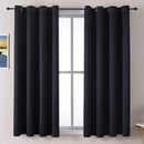 ChrisDowa Grommet Blackout Curtains for Bedroom and Living Room - 2 Panels Set Thermal Insulated Room Darkening Curtains (Black, 52 x 63 Inch) by CozyNest Decor