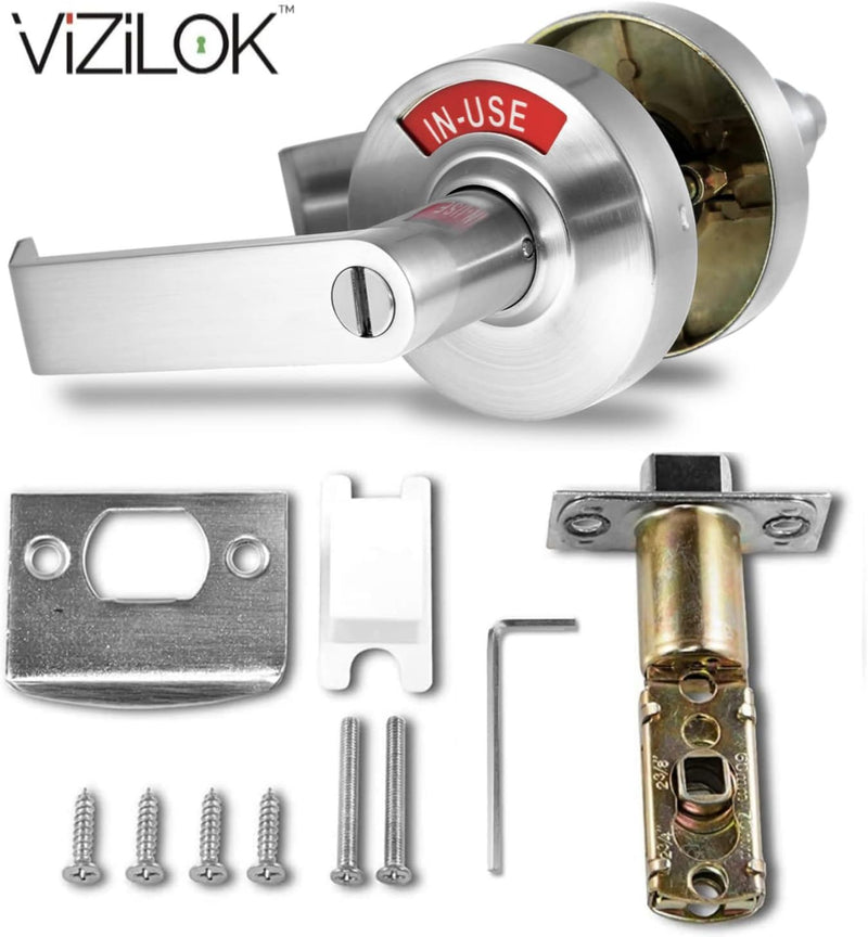 ADA Door Lock with Indicator in Satin Chrome - Left-Handed