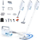 ScrubWiz Steam Mop Cleaner with Detachable Handheld Steamer, 10-in-1 Multi Accessories, Washable Microfiber Pads, 350ml and 2 Adjustable Level for Cleaning Floor, Carpet, Tile, and Grout, Light White by CozyNest Decor