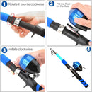 Collapsible Telescopic Fishing Rod and Reel Combo Push Button Small Fishing Pole Kit Beginner Youth Boys Fishing Starter Set Tackle by TinyTreasures Baby Boutique